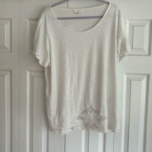 Adiva 1x cream embroidered shirt